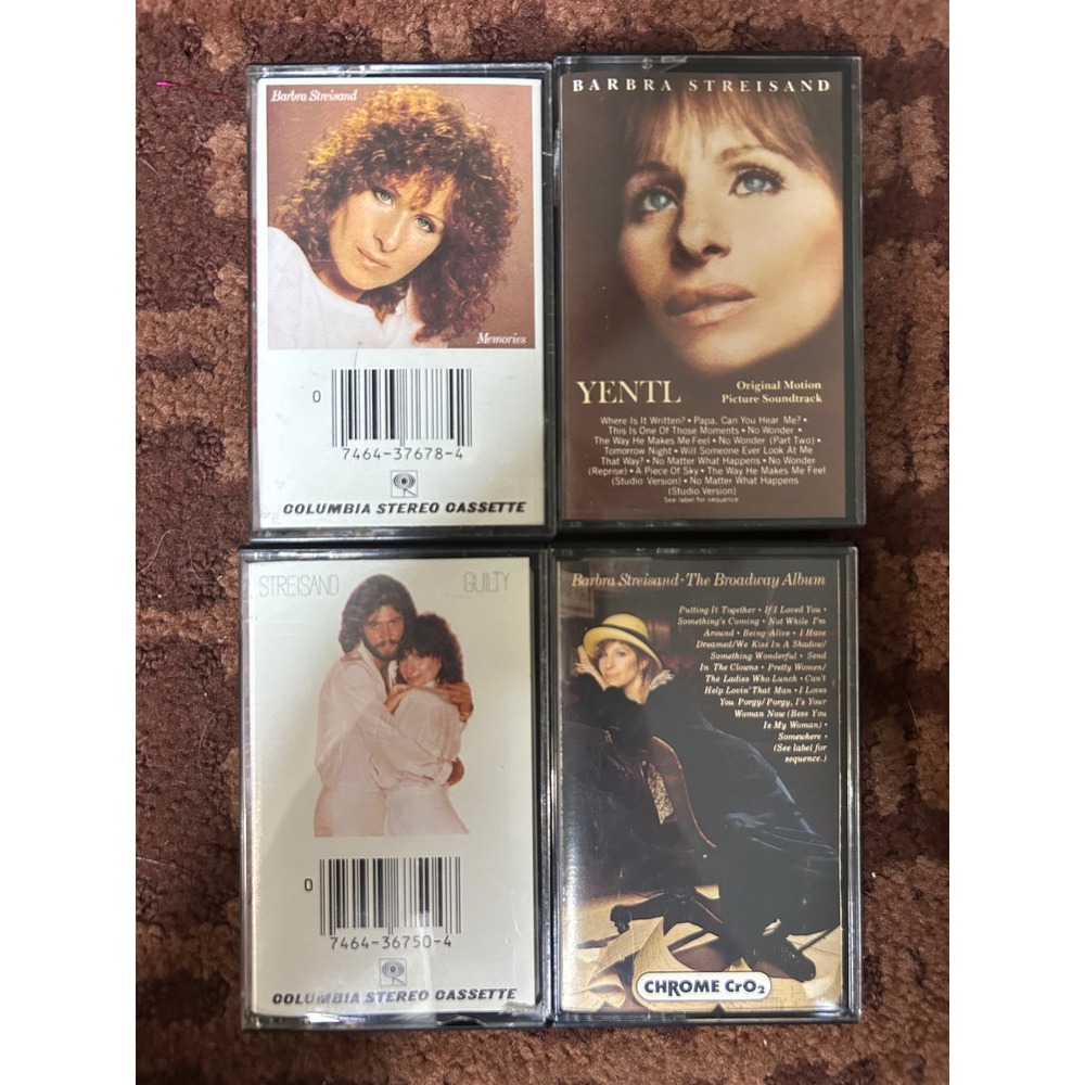 Barbra Streisand Cassette Tape Lot 4 Memories Yentl Guilty The‎ Broadway Album